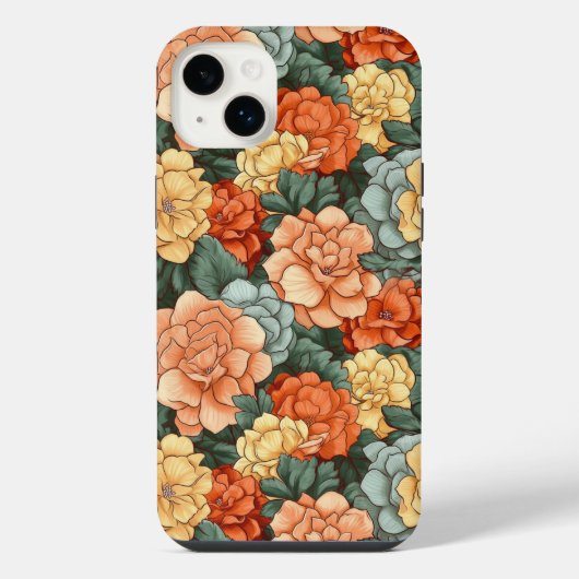 花カラフル柄 iPhoneケース (裏面)
