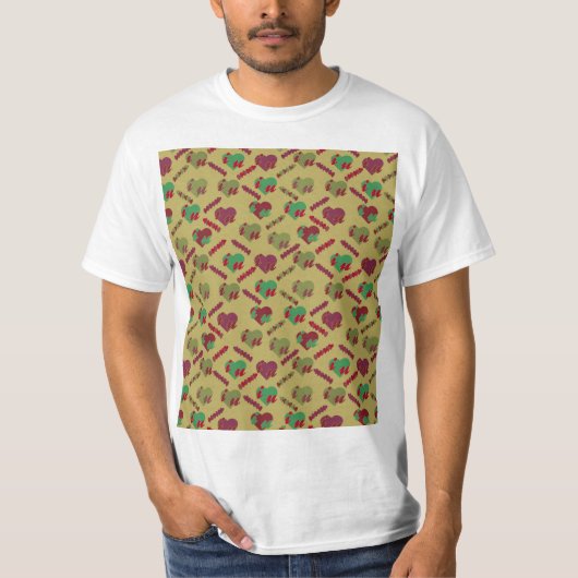 花カラフル柄 Tシャツ (正面)