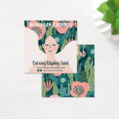 花カラフル柄bohoイラストレーションイヤリング (デスク)