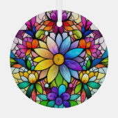 花カラフル染め ガラスオーナメント (裏面)