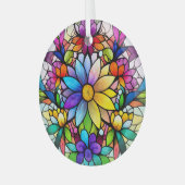 花カラフル染め ガラスオーナメント (正面左)