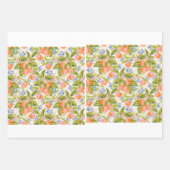 花カラフル桃 ラッピングペーパーシート (正面3)