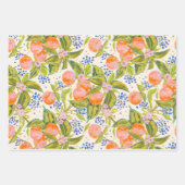 花カラフル桃 ラッピングペーパーシート (正面2)