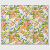 花カラフル桃 ラッピングペーパー (フラット)
