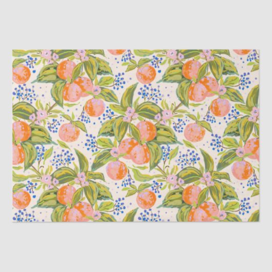 花カラフル桃 薄葉紙 (正面)