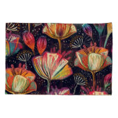 花カラフル植物ヴィンテージ模様 枕カバー (裏面)