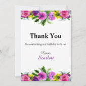 花カラフル植物夏フローラ誕生日 サンキューカード (正面)