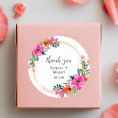 花カラフル植物学結婚の感謝 ラウンドシール