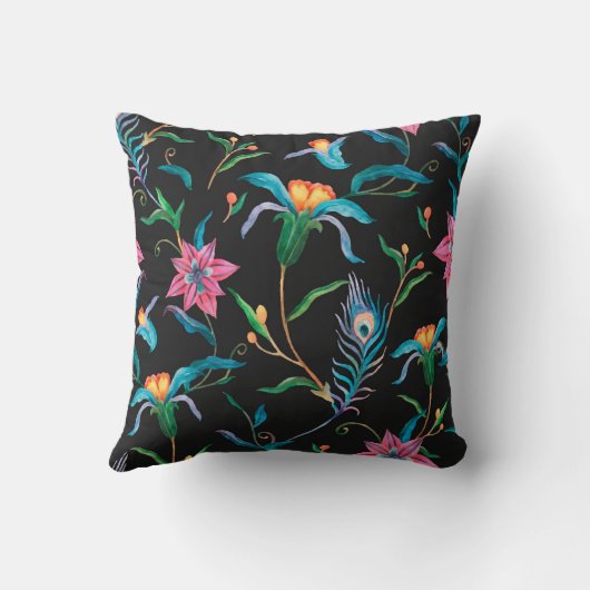 花カラフル模様はっきりした及び鮮やかpi クッション (裏面)