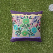 花カラフル模様 アウトドアクッション (芝生)