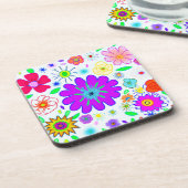 花カラフル模様 コースター (左側)