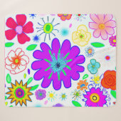 花カラフル模様 シェルパブランケット (正面(横))