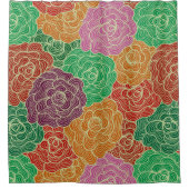 花カラフル模様 シャワーカーテン (正面)