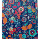 花カラフル模様 シャワーカーテン (正面)