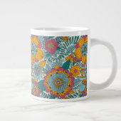 花カラフル模様 ジャンボコーヒーマグカップ (右)
