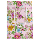 花カラフル模様 ミディアムペーパーバッグ (裏面)