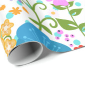 花カラフル模様 ラッピングペーパー (ロールコーナー)