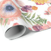 花カラフル模様 ラッピングペーパー (ロールコーナー)