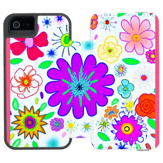 花カラフル模様 INCIPIO iPhoneウォレットケース (フォリオ Open)