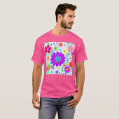 花カラフル模様 Tシャツ (正面フル)