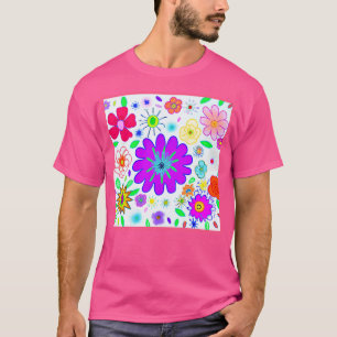 花カラフル模様 Tシャツ