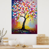 花カラフル樹 ポスター (キッチン)