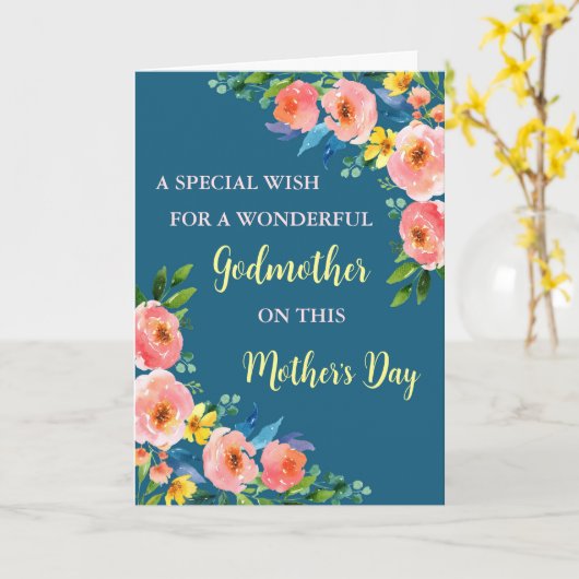 花カラフル母おめでとう母の日 カード (黄色い花)