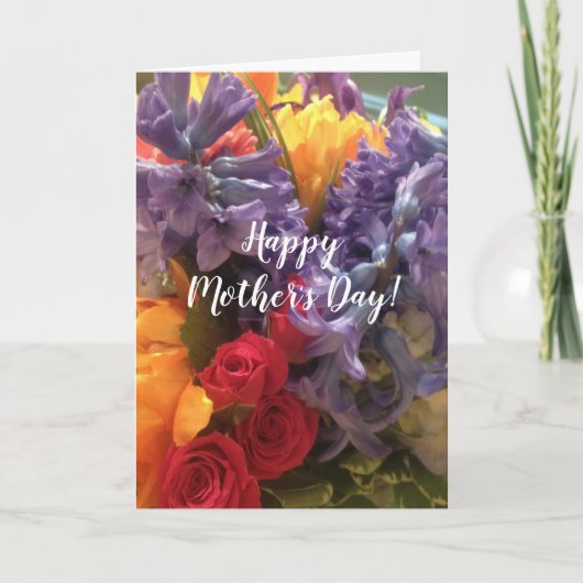 花カラフル母の日 カード (正面)