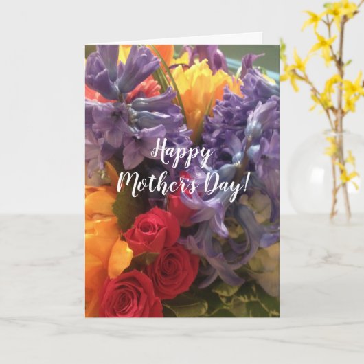花カラフル母の日 カード (黄色い花)
