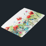 花カラフル水彩イラストレーション iPadスマートカバー<br><div class="desc">カラフルカッコいい抽象芸術春の花水色イラストレーション。</div>