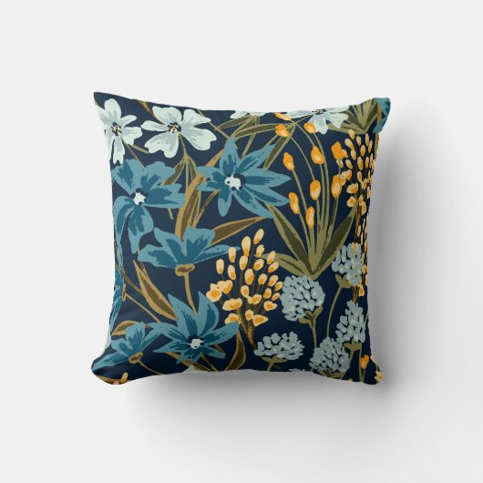 花カラフル水彩トレンディー クッション (正面)