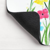 花カラフル水彩フローラ自然シック マウスパッド (コーナー)