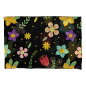 花カラフル水彩可愛 枕カバー (正面左)