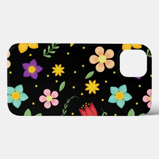 花カラフル水彩可愛 Case-Mate iPhoneケース (裏面 (横))