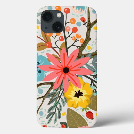 花カラフル水彩可愛 Case-Mate iPhoneケース (裏面)