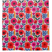 花カラフル水彩宝植物学 シャワーカーテン (正面)