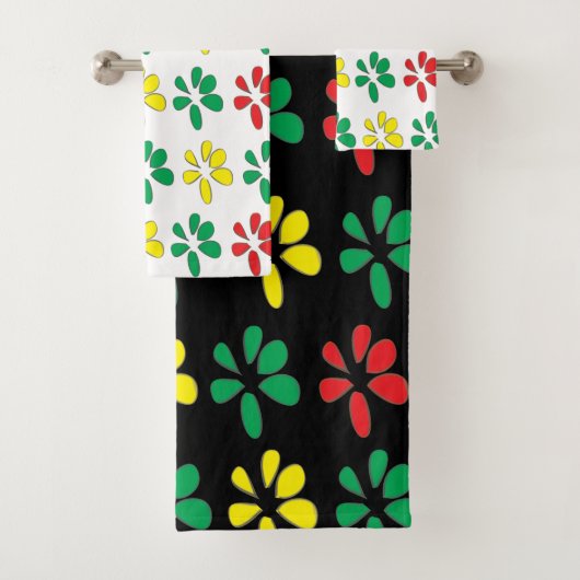 花カラフル水彩花 バスタオルセット (インサイチュ)