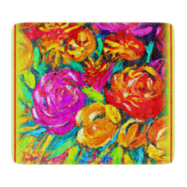 花カラフル油塗装。買今 カッティングボード