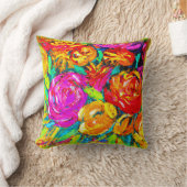 花カラフル油塗装。買今 クッション (ブランケット)