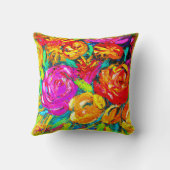 花カラフル油塗装。買今 クッション (裏面)