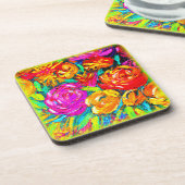 花カラフル油塗装。買今 コースター (左側)