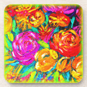 花カラフル油塗装。買今 コースター (正面)