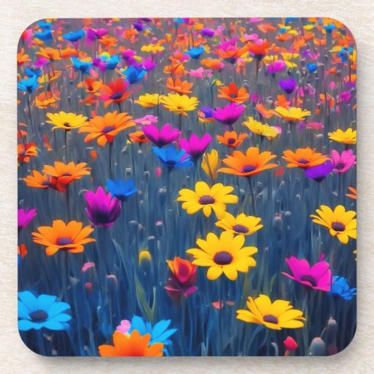 花カラフル畑 コースター (正面)
