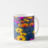 花カラフル畑 コーヒーマグカップ (正面右)