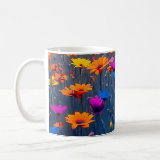 花カラフル畑 コーヒーマグカップ (左)