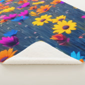 花カラフル畑 シェルパブランケット (3/4)