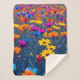 花カラフル畑 シェルパブランケット
