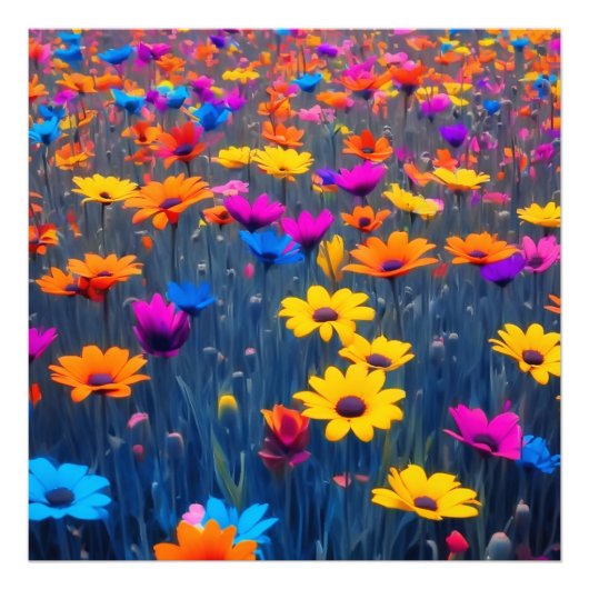 花カラフル畑 フォトプリント            (正面)