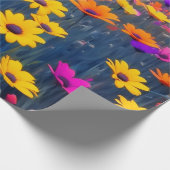 花カラフル畑 ラッピングペーパー (角)