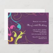 花カラフル盛り招待状-小梅 招待状 (正面/裏面)